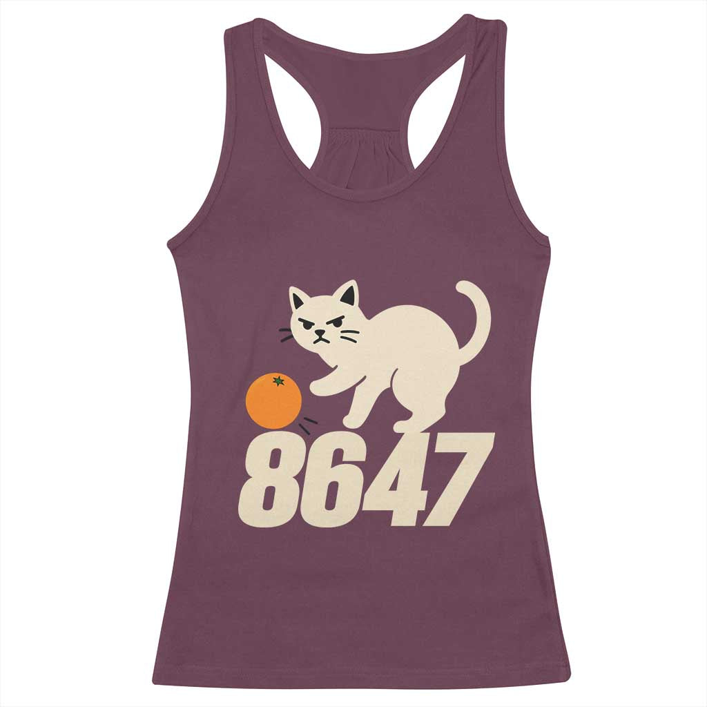 8647 FDT Racerback Tank Top Funny Cat Political Meme TS14 Maroon Print Your Wear