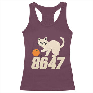8647 FDT Racerback Tank Top Funny Cat Political Meme TS14 Maroon Print Your Wear