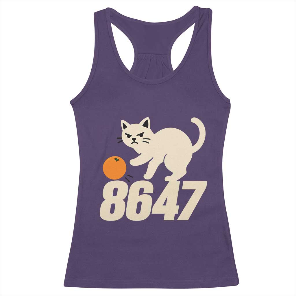 8647 FDT Racerback Tank Top Funny Cat Political Meme TS14 Purple Print Your Wear