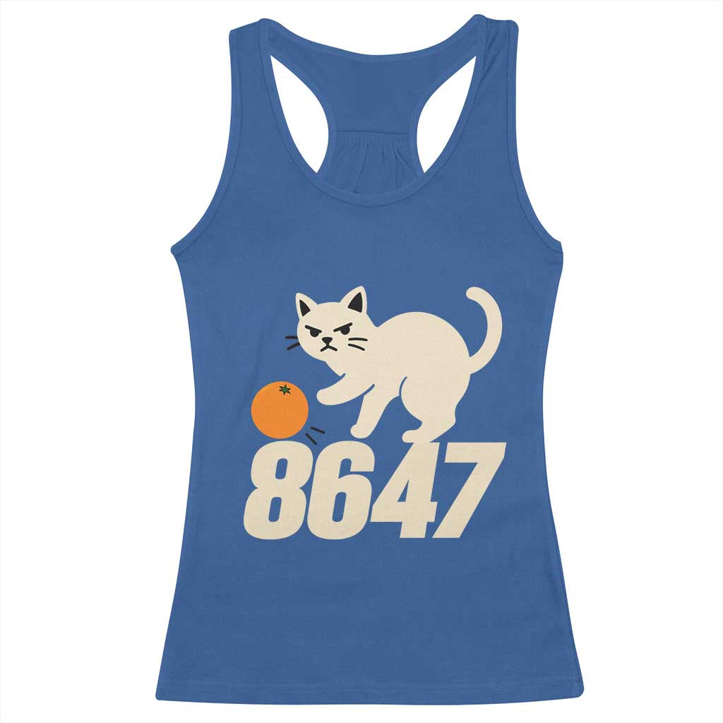 8647 FDT Racerback Tank Top Funny Cat Political Meme TS14 Royal Blue Print Your Wear