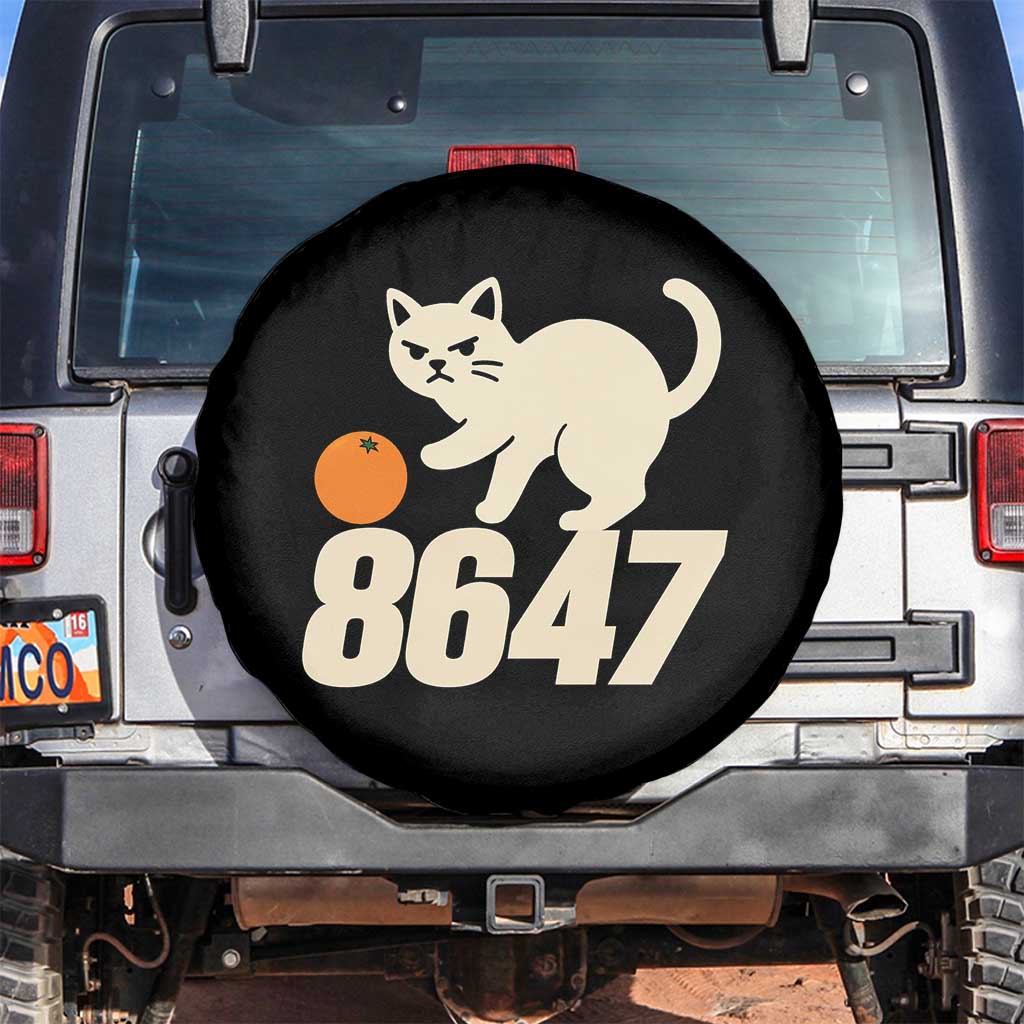 8647 FDT Spare Tire Cover Funny Cat Political Meme TS14 No hole Black Print Your Wear
