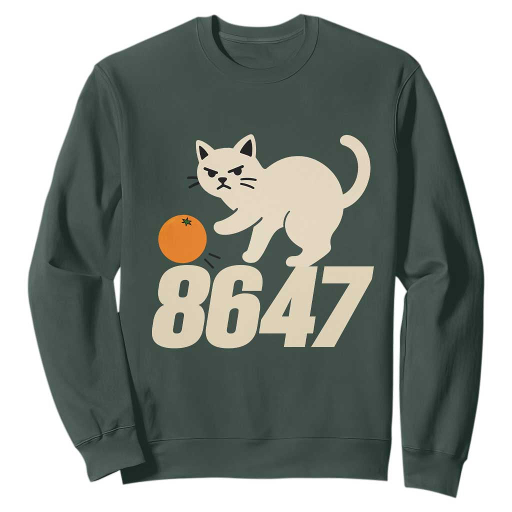 8647 FDT Sweatshirt Funny Cat Political Meme TS14 Dark Forest Green Print Your Wear