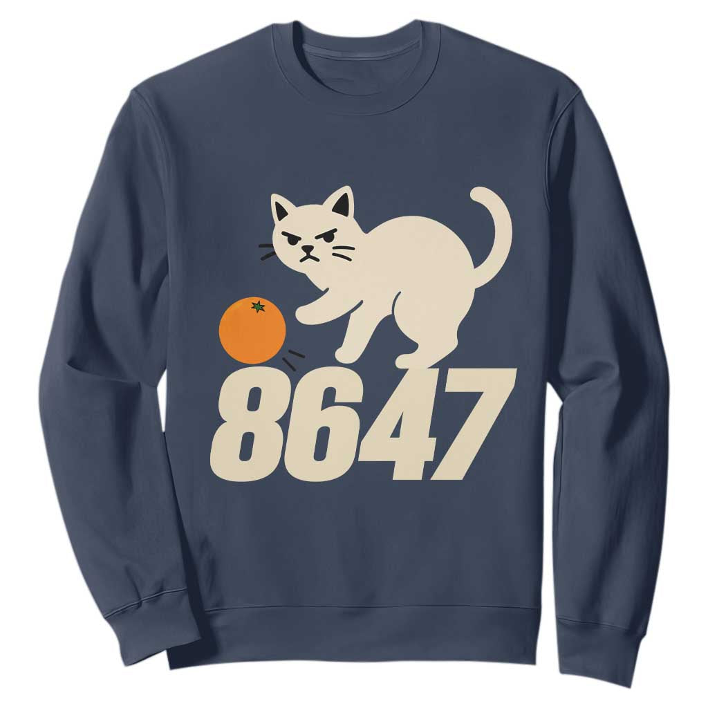 8647 FDT Sweatshirt Funny Cat Political Meme TS14 Navy Print Your Wear
