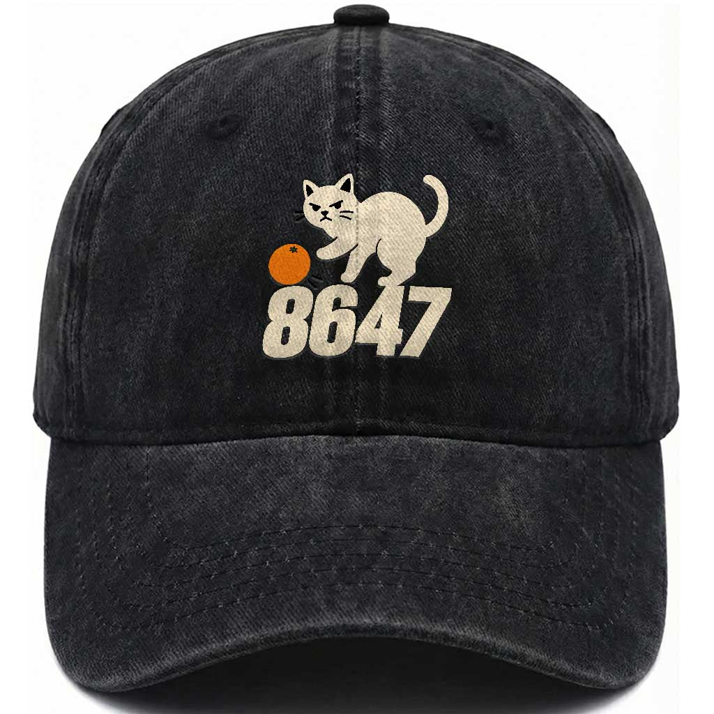 8647 FDT Washed Cotton Baseball Cap Funny Cat Political Meme TS14 Print Your Wear