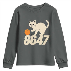 8647 FDT Youth Sweatshirt Funny Cat Political Meme TS14 Dark Heather Print Your Wear