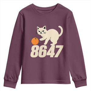 8647 FDT Youth Sweatshirt Funny Cat Political Meme TS14 Maroon Print Your Wear