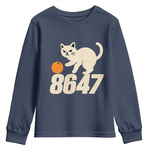 8647 FDT Youth Sweatshirt Funny Cat Political Meme TS14 Navy Print Your Wear