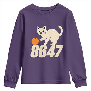 8647 FDT Youth Sweatshirt Funny Cat Political Meme TS14 Purple Print Your Wear
