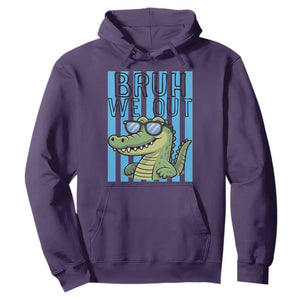 Bruh We Out Alligator Hoodie Last Day of School Teacher TS14 Purple Print Your Wear