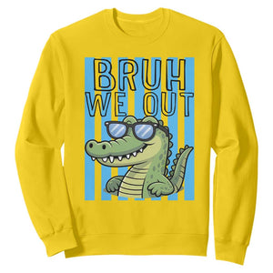 Bruh We Out Alligator Sweatshirt Last Day of School Teacher TS14 Daisy Print Your Wear