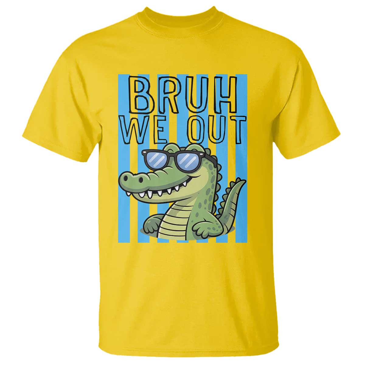 Bruh We Out Alligator T Shirt Last Day of School Teacher TS14 Daisy Print Your Wear