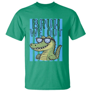 Bruh We Out Alligator T Shirt Last Day of School Teacher TS14 Irish Green Print Your Wear