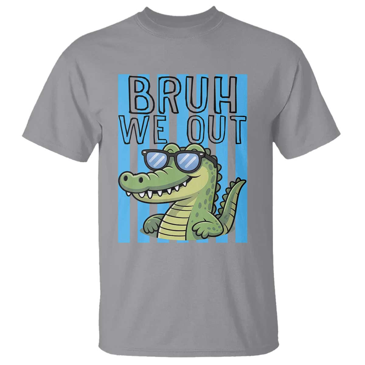 Bruh We Out Alligator T Shirt Last Day of School Teacher TS14 Sport Gray Print Your Wear