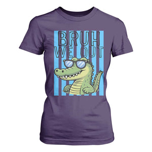 Bruh We Out Alligator T Shirt For Women Last Day of School Teacher TS14 Purple Print Your Wear