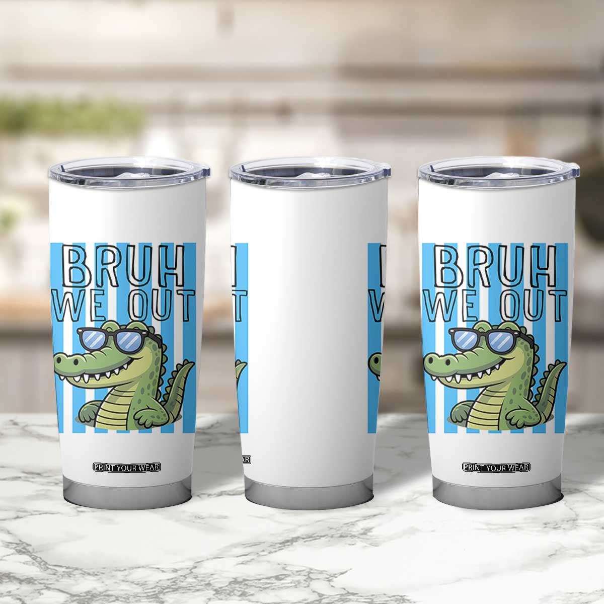 Bruh We Out Alligator Tumbler Cup Last Day of School Teacher TS14 Print Your Wear