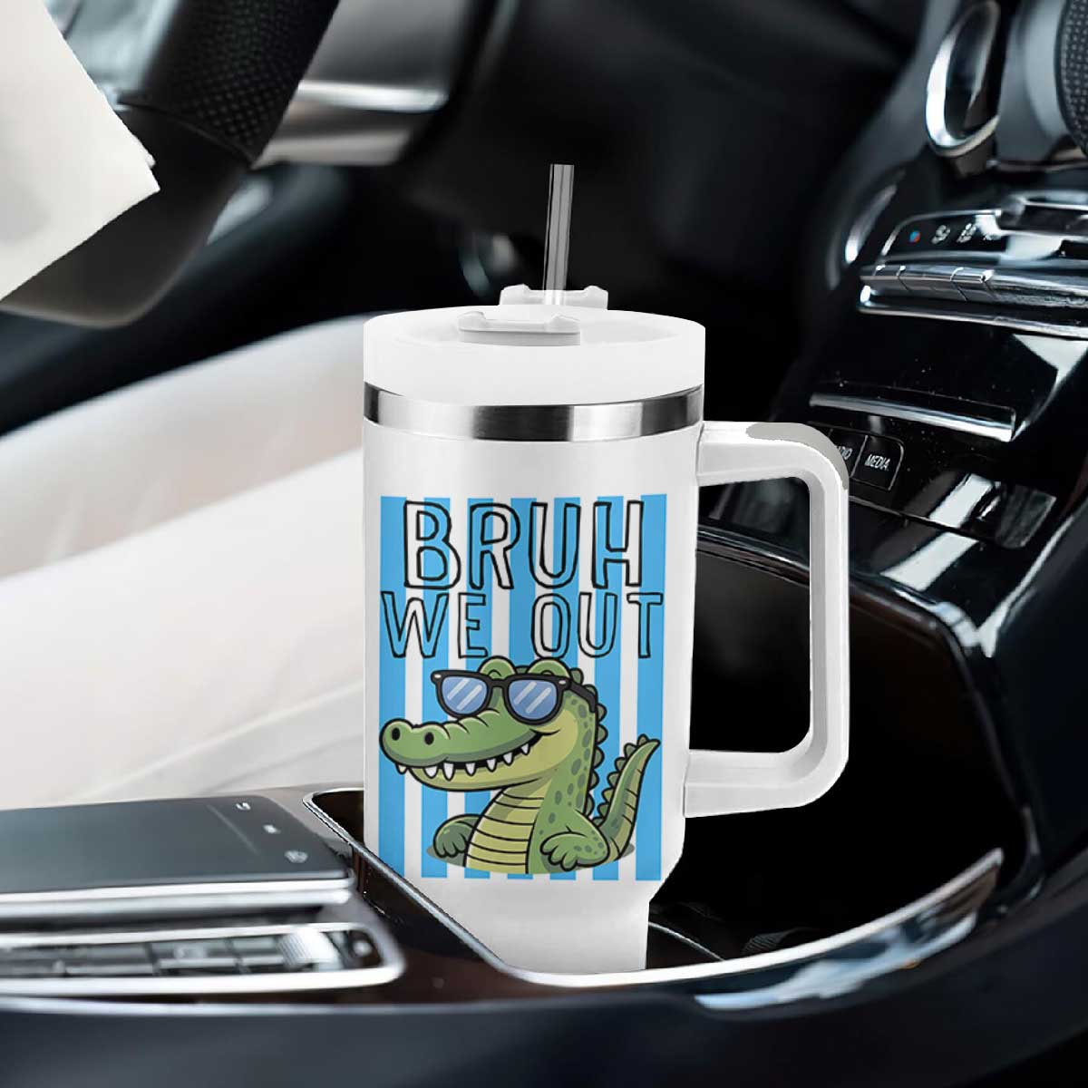 Bruh We Out Alligator Tumbler With Handle Last Day of School Teacher TS14 Print Your Wear