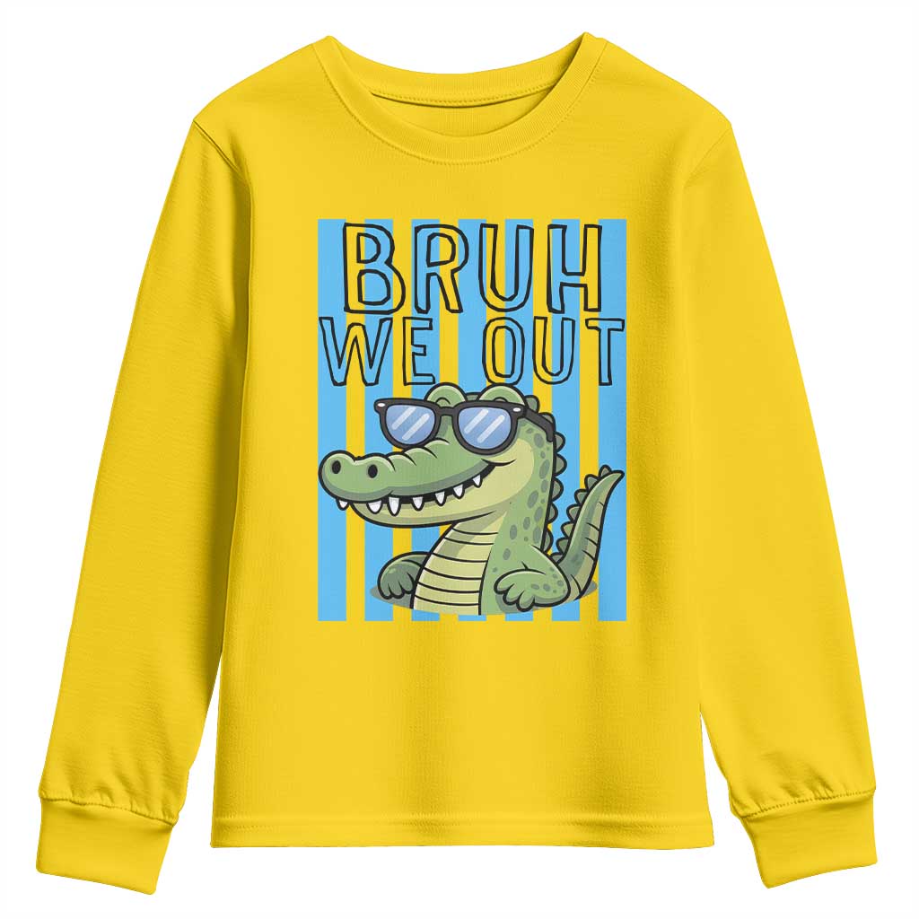 Bruh We Out Alligator Youth Sweatshirt Last Day of School Teacher TS14 Daisy Print Your Wear