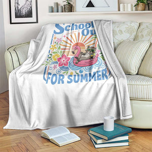 School's Out For Summer Throw Blanket Funny Raccoon Last Day of School Teacher TS14 Print Your Wear