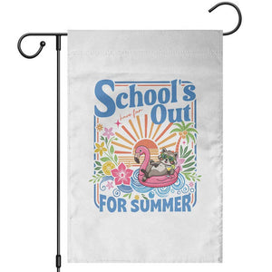 School's Out For Summer Garden Flag Funny Raccoon Last Day of School Teacher TS14 White Print Your Wear