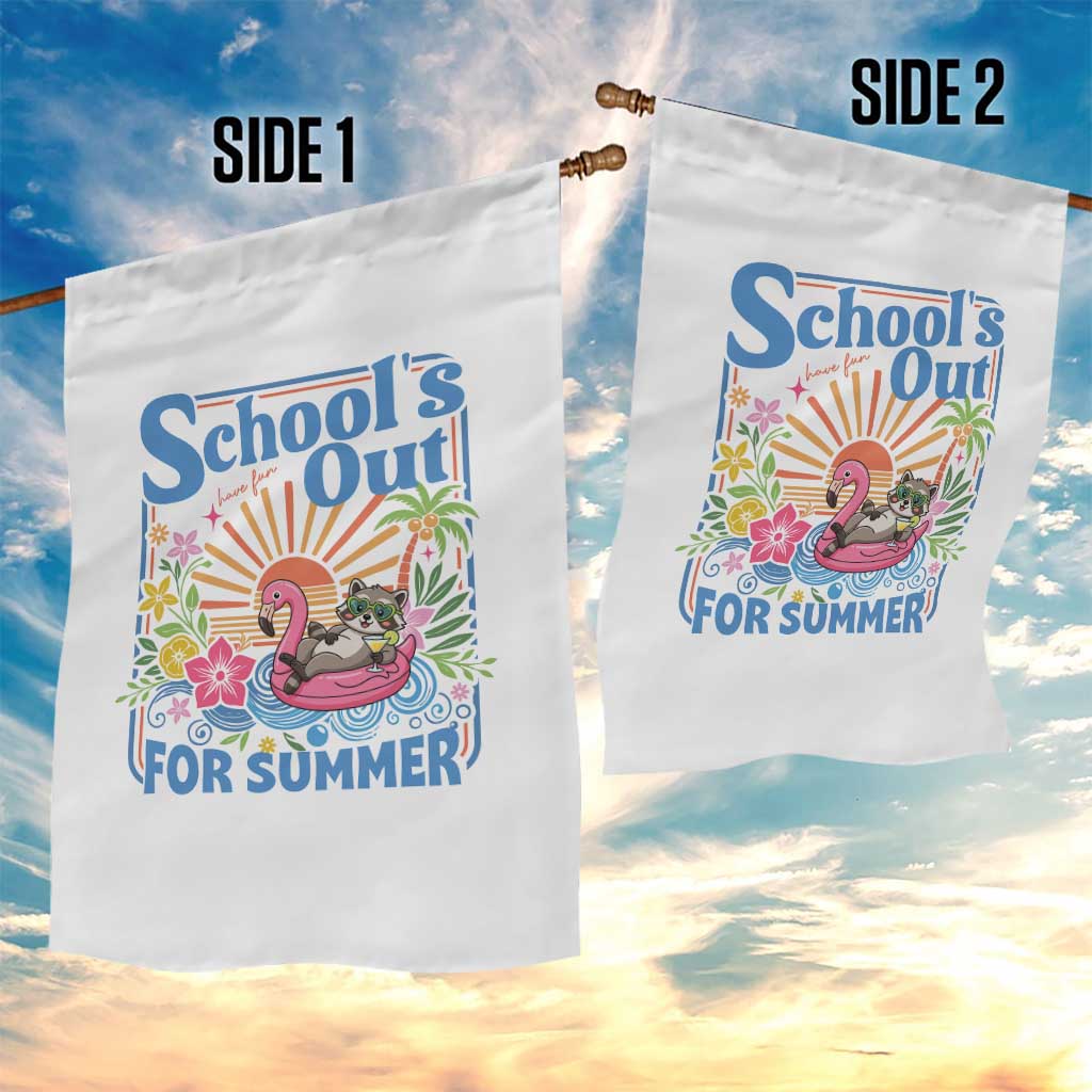 School's Out For Summer Garden Flag Funny Raccoon Last Day of School Teacher TS14 Print Your Wear