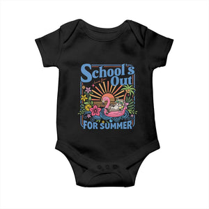 School's Out For Summer Baby Onesie Funny Raccoon Last Day of School Teacher TS14 Black Print Your Wear