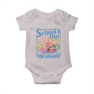 School's Out For Summer Baby Onesie Funny Raccoon Last Day of School Teacher TS14 Ice Gray Print Your Wear