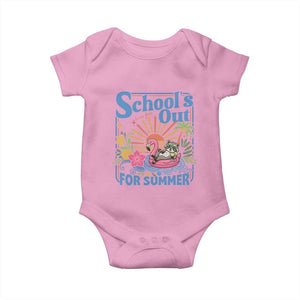 School's Out For Summer Baby Onesie Funny Raccoon Last Day of School Teacher TS14 Light Pink Print Your Wear