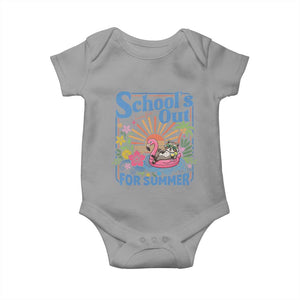 School's Out For Summer Baby Onesie Funny Raccoon Last Day of School Teacher TS14 Sport Gray Print Your Wear