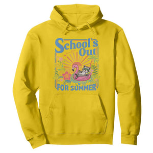 School's Out For Summer Hoodie Funny Raccoon Last Day of School Teacher TS14 Daisy Print Your Wear