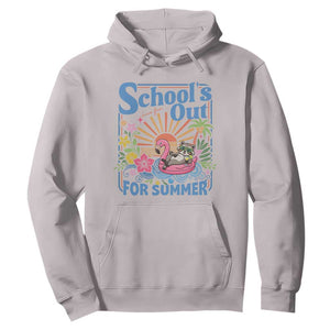School's Out For Summer Hoodie Funny Raccoon Last Day of School Teacher TS14 Ice Gray Print Your Wear