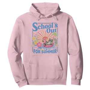 School's Out For Summer Hoodie Funny Raccoon Last Day of School Teacher TS14 Light Pink Print Your Wear