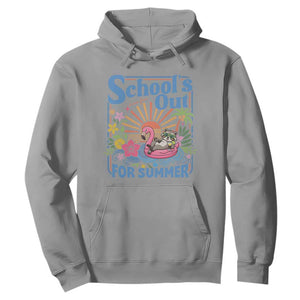 School's Out For Summer Hoodie Funny Raccoon Last Day of School Teacher TS14 Sport Gray Print Your Wear