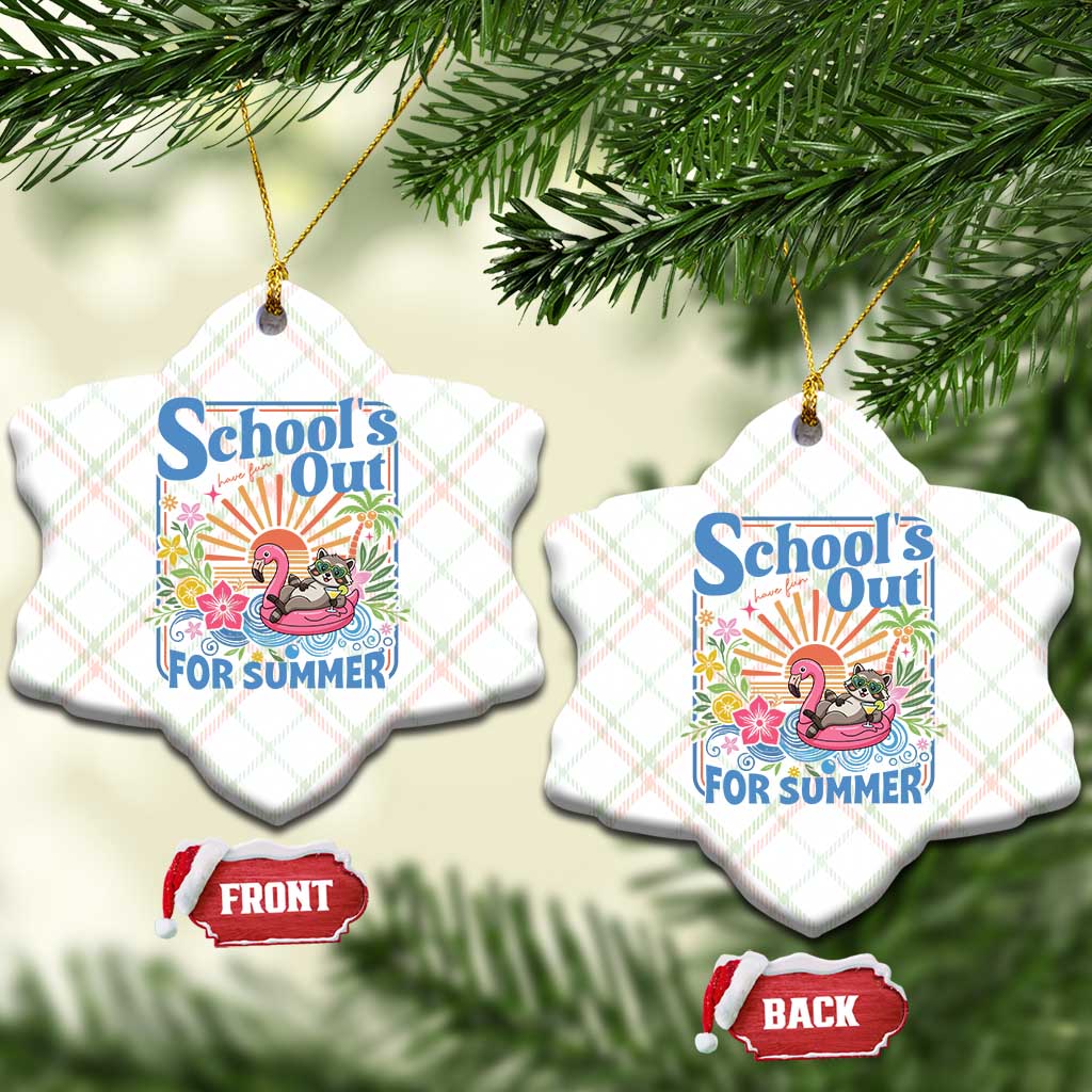 School's Out For Summer Ceramic Ornament Funny Raccoon Last Day of School Teacher TS14 Print Your Wear