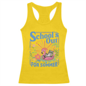 School's Out For Summer Racerback Tank Top Funny Raccoon Last Day of School Teacher TS14 Daisy Print Your Wear