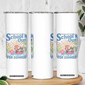 School's Out For Summer Skinny Tumbler Funny Raccoon Last Day of School Teacher TS14 Print Your Wear