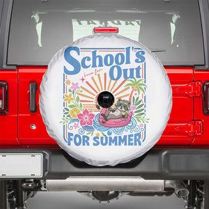 School's Out For Summer Spare Tire Cover Funny Raccoon Last Day of School Teacher TS14 White Print Your Wear