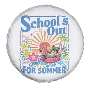 School's Out For Summer Spare Tire Cover Funny Raccoon Last Day of School Teacher TS14 Print Your Wear