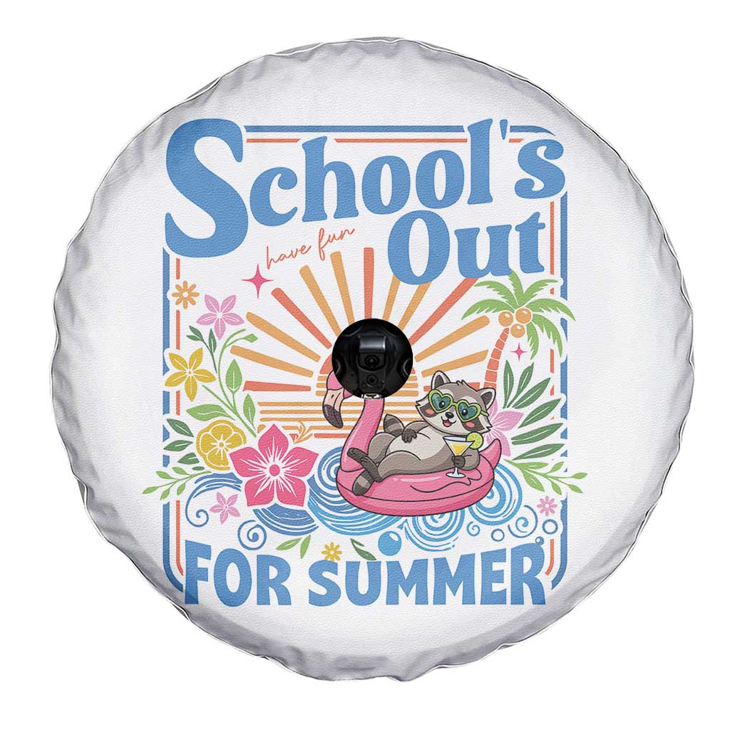 School's Out For Summer Spare Tire Cover Funny Raccoon Last Day of School Teacher TS14 Print Your Wear