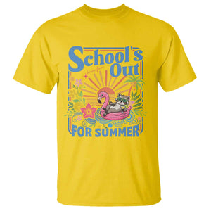 School's Out For Summer T Shirt Funny Raccoon Last Day of School Teacher TS14 Daisy Print Your Wear