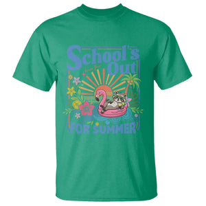 School's Out For Summer T Shirt Funny Raccoon Last Day of School Teacher TS14 Irish Green Print Your Wear