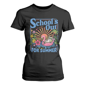 School's Out For Summer T Shirt For Women Funny Raccoon Last Day of School Teacher TS14 Black Print Your Wear