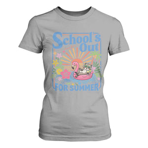 School's Out For Summer T Shirt For Women Funny Raccoon Last Day of School Teacher TS14 Sport Gray Print Your Wear