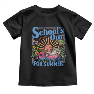 School's Out For Summer Toddler T Shirt Funny Raccoon Last Day of School Teacher TS14 Black Print Your Wear