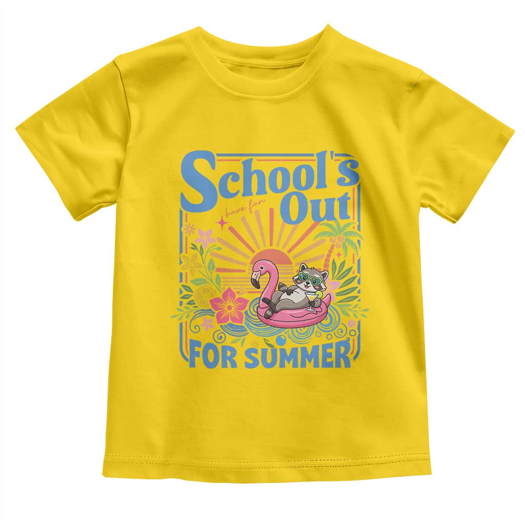 School's Out For Summer Toddler T Shirt Funny Raccoon Last Day of School Teacher TS14 Daisy Print Your Wear