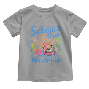 School's Out For Summer Toddler T Shirt Funny Raccoon Last Day of School Teacher TS14 Sport Gray Print Your Wear