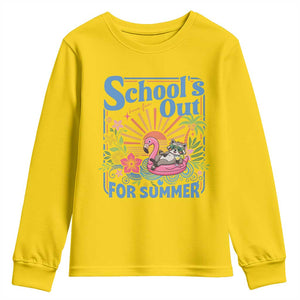 School's Out For Summer Youth Sweatshirt Funny Raccoon Last Day of School Teacher TS14 Daisy Print Your Wear