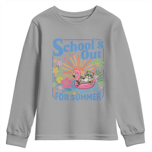 School's Out For Summer Youth Sweatshirt Funny Raccoon Last Day of School Teacher TS14 Sport Gray Print Your Wear