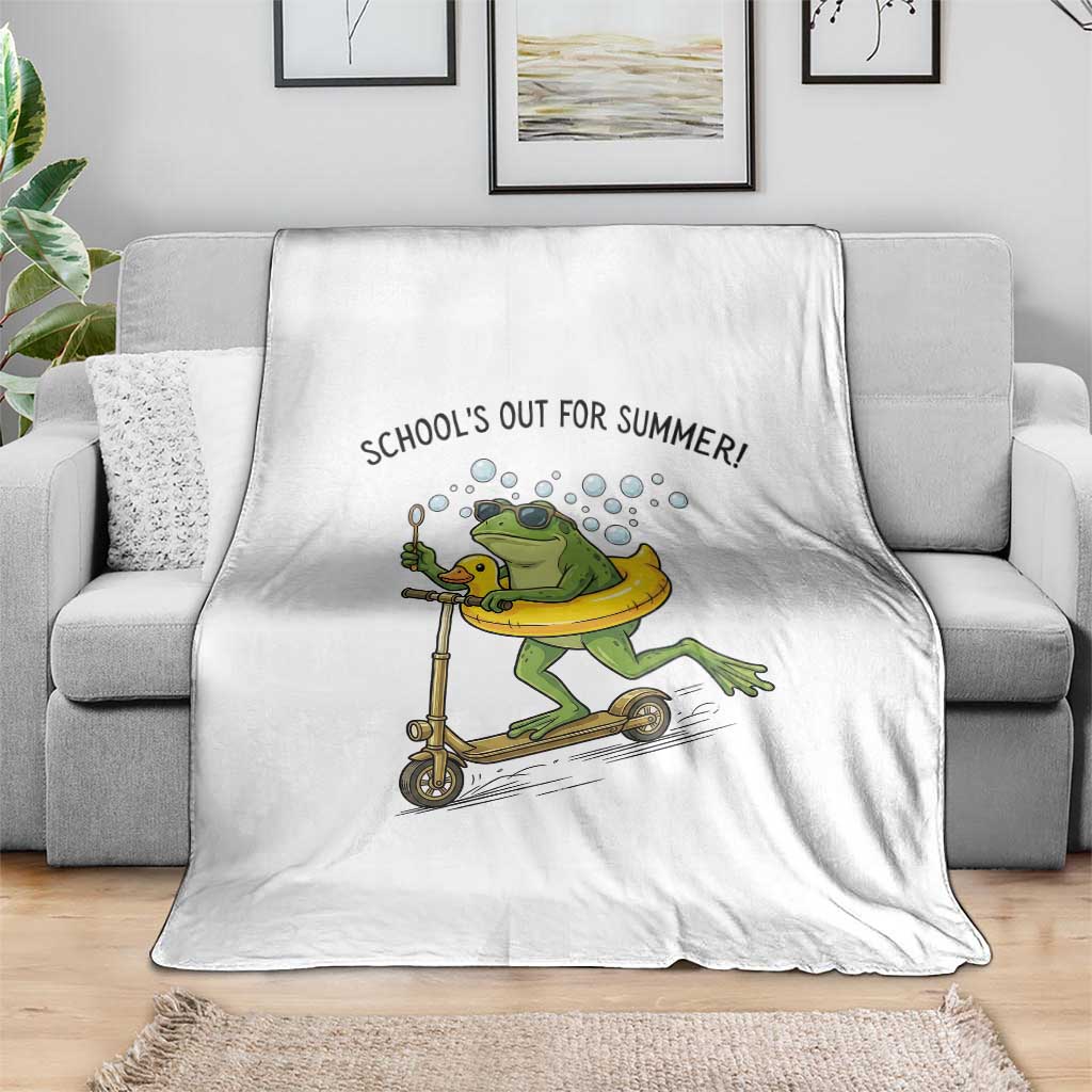 School's Out For Summer Throw Blanket Funny Frog Last Day of School Teacher TS14 Print Your Wear