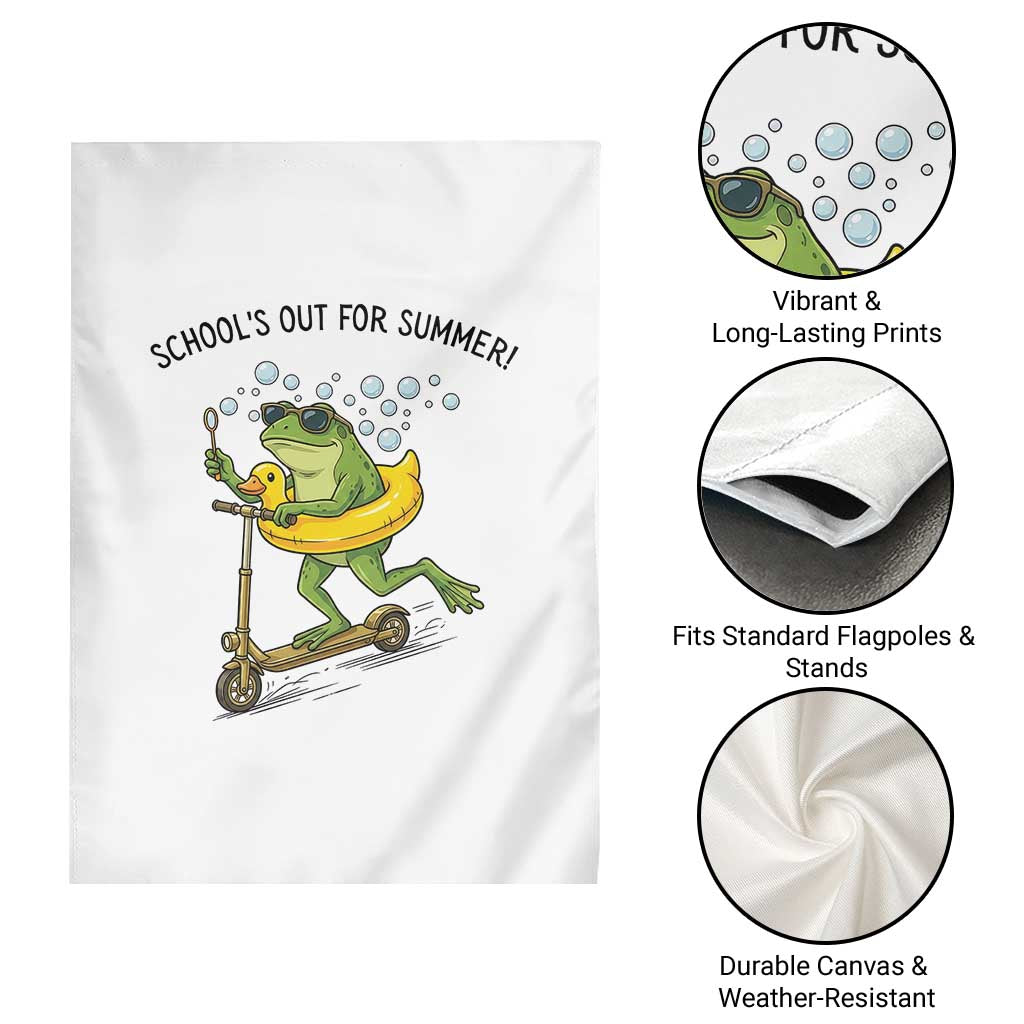 School's Out For Summer Garden Flag Funny Frog Last Day of School Teacher TS14 Print Your Wear