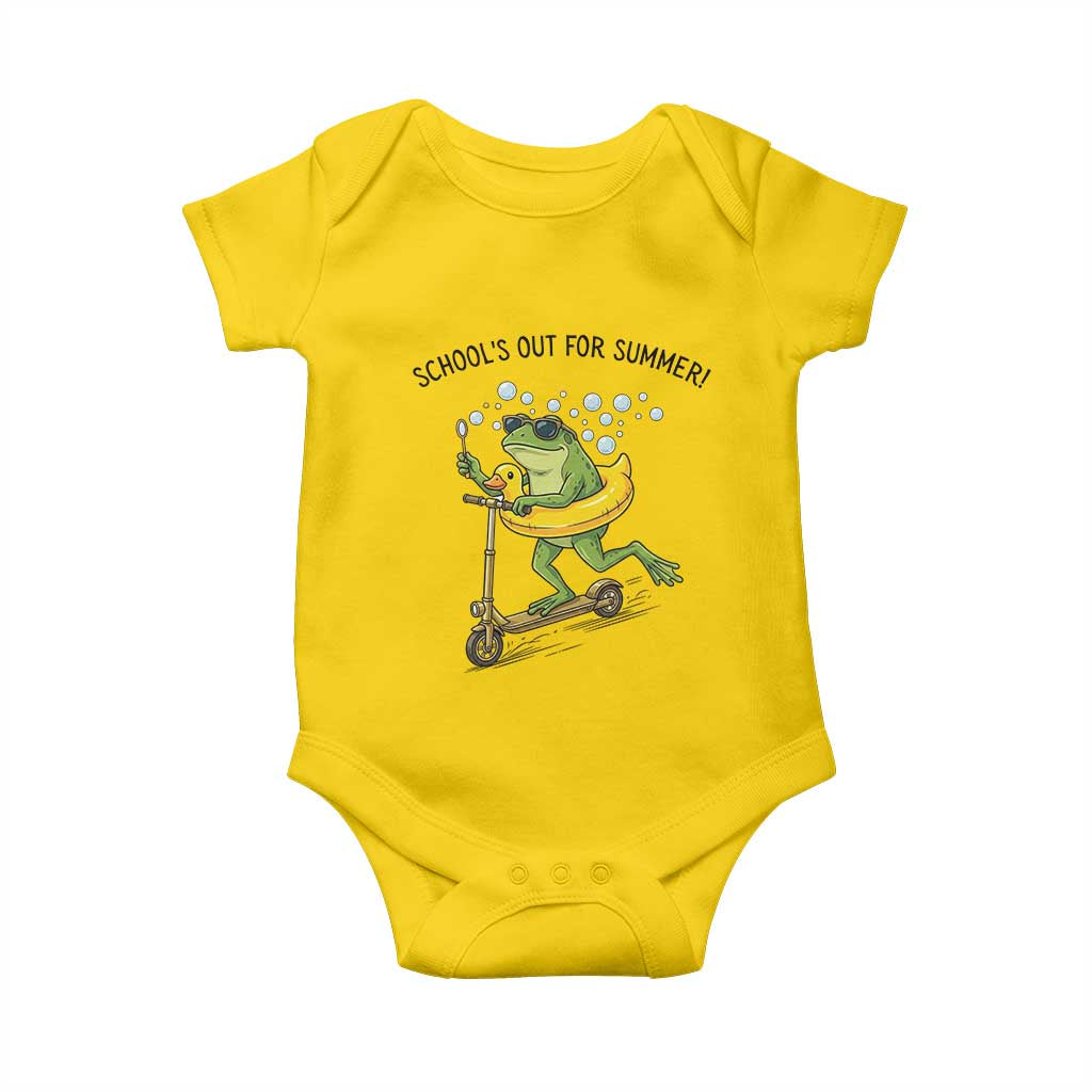 School's Out For Summer Baby Onesie Funny Frog Last Day of School Teacher TS14 Daisy Print Your Wear